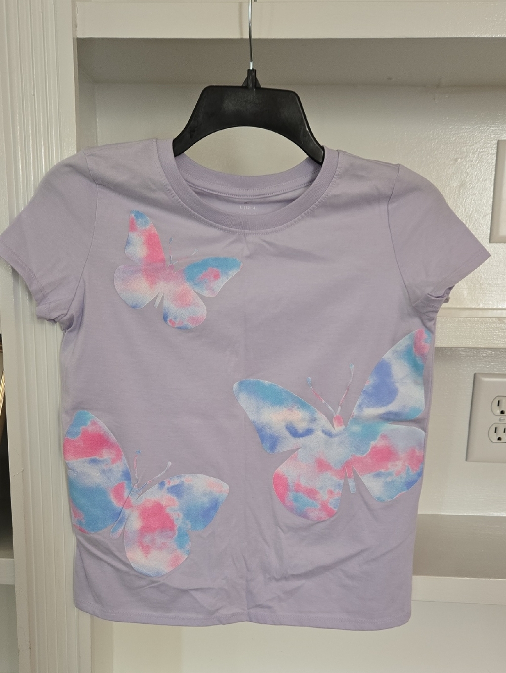 Tales & Stories Girls' Lavender Butterfly Graphic Tee
